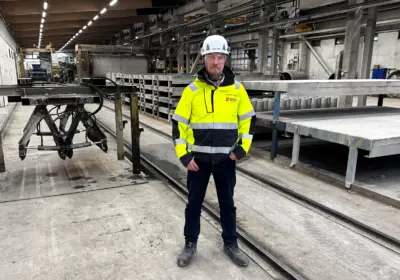 Sami Miettinen Ruskon Betoni Kokkolan betonituotetehtaalla