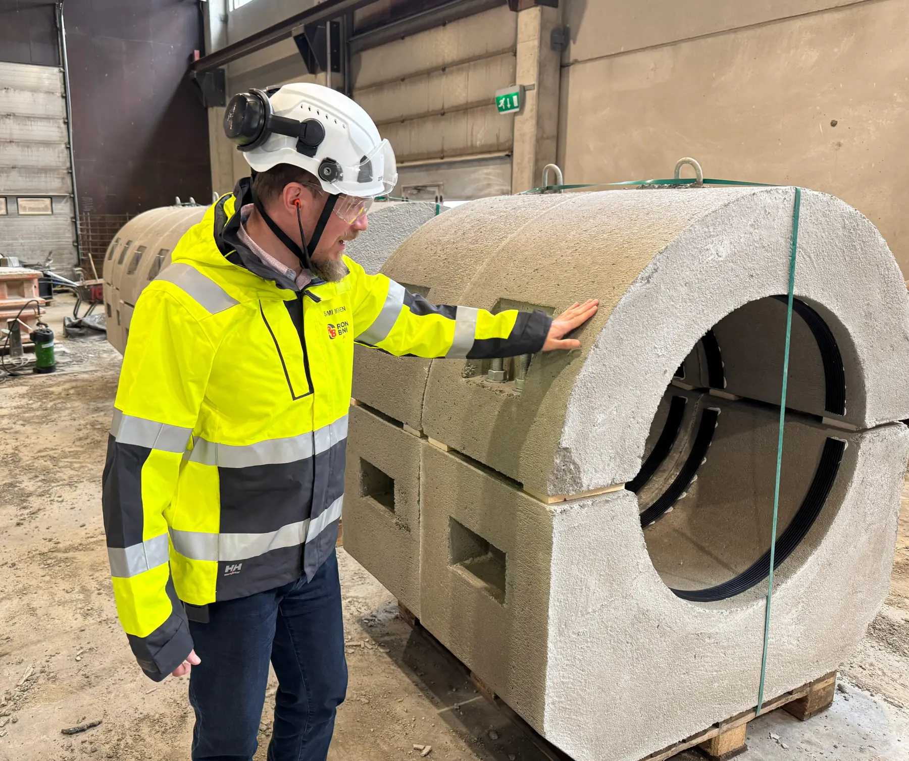 Betonipainon Ruskon Betonin Kokkolan betonituotetehtaalla